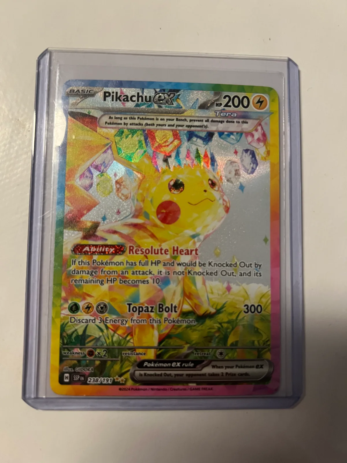 SSP Pikachu ex Špeciálna ilustrácia vzácna Pokémon karta